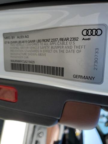Photo 10 from auction – 2018 AUDI A4 PREMIUM with VIN WAUKMAF47JA219429