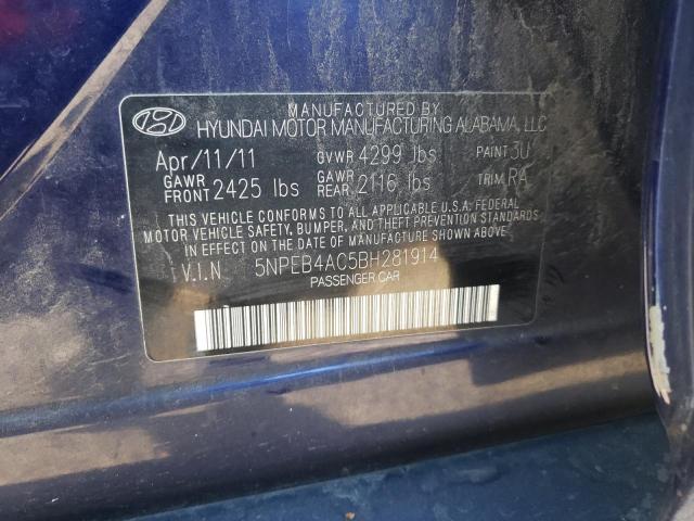 Photo 10 from auction – 2011 HYUNDAI SONATA GLS with VIN 5NPEB4AC5BH281914