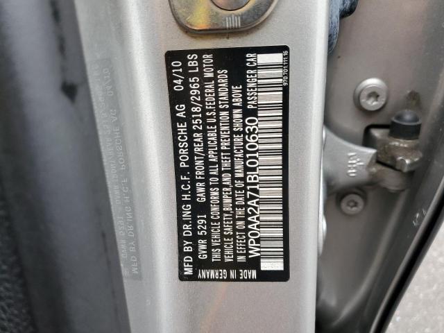 Photo 10 from auction – 2011 PORSCHE PANAMERA 2 with VIN WP0AA2A71BL010630