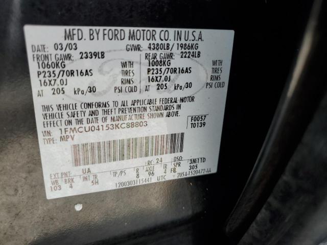 Photo 10 from auction – 2003 FORD ESCAPE LIM with VIN 1FMCU04153KC88803