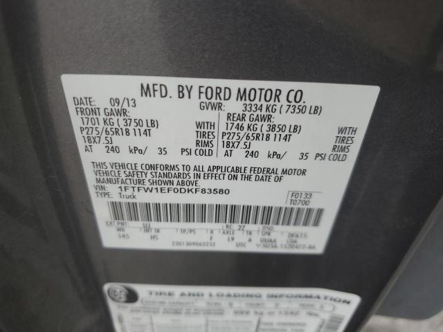 Photo 10 from auction – 2013 FORD F150 SUPER with VIN 1FTFW1EF0DKF83580