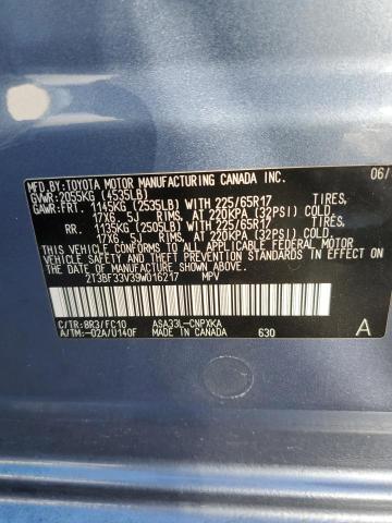 Photo 10 from auction – 2009 TOYOTA RAV4 with VIN 2T3BF33V39W016217