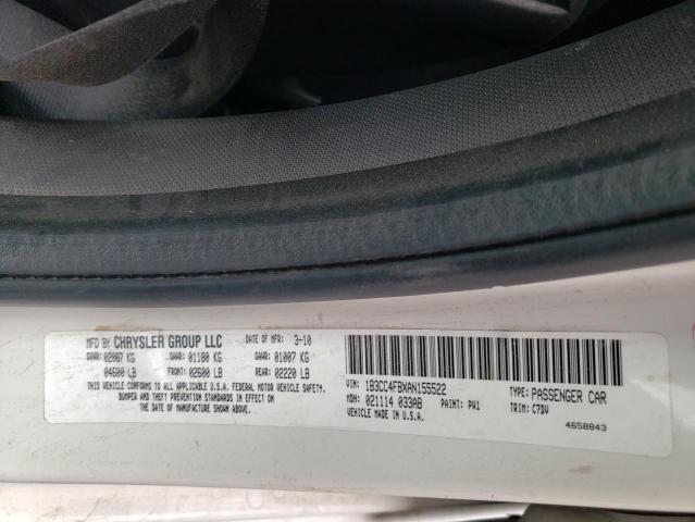 Photo 10 from auction – 2010 DODGE AVENGER SX with VIN 1B3CC4FBXAN155522