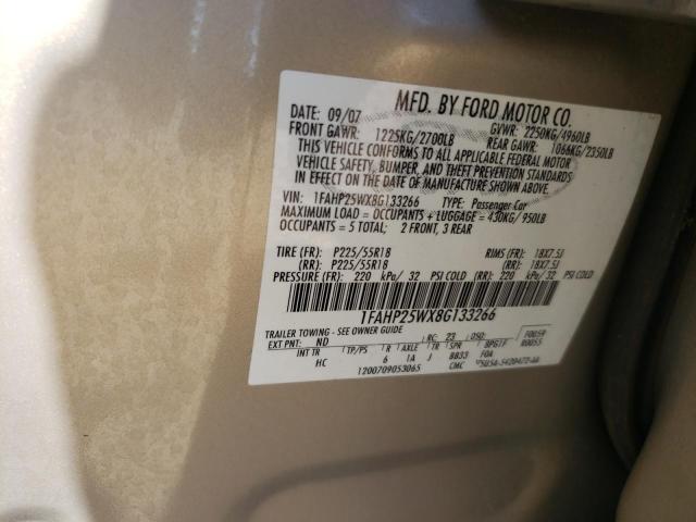 Photo 10 from auction – 2008 FORD TAURUS LIM with VIN 1FAHP25WX8G133266