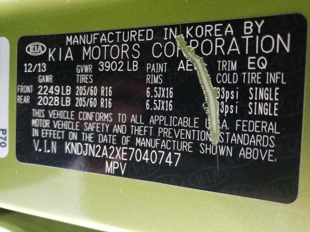 صورة رقم 10 من المزاد - 2014 KIA SOUL مع VIN KNDJN2A2XE7040747