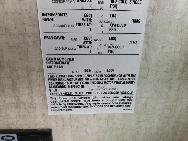 Photo 10 from auction – 2007 FLEE MOTORHOME with VIN 5B4MP67G873426553