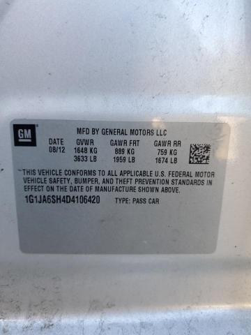 Photo 10 from auction – 2013 CHEVROLET SONIC LS with VIN 1G1JA6SH4D4106420