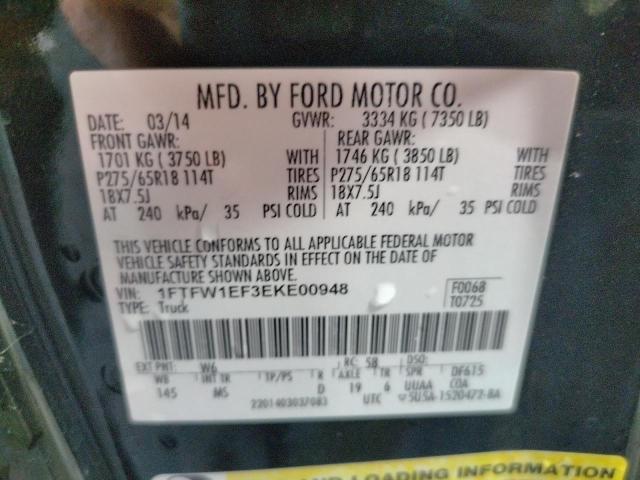 Photo 10 from auction – 2014 FORD F150 SUPER with VIN 1FTFW1EF3EKE00948