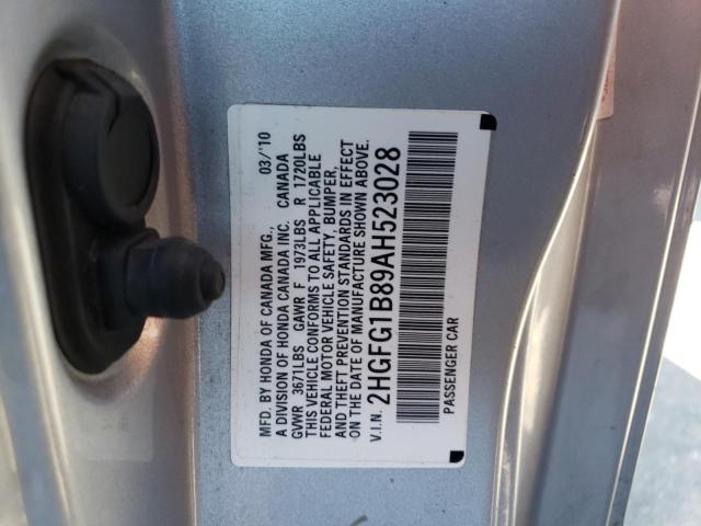 Photo 10 from auction – 2010 HONDA CIVIC EX with VIN 2HGFG1B89AH523028