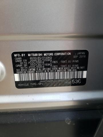 Photo 10 from auction – 2019 MITSUBISHI ECLIPSE CR with VIN JA4AT5AAXKZ010933