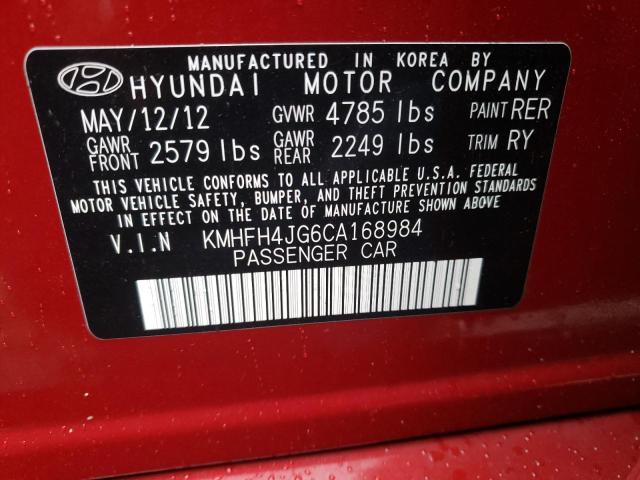Photo 10 from auction – 2012 HYUNDAI AZERA with VIN KMHFH4JG6CA168984