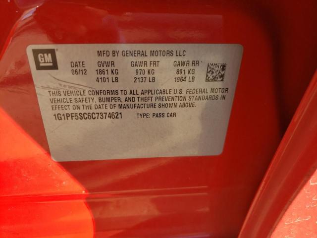 Photo 10 from auction – 2012 CHEVROLET CRUZE with VIN 1G1PF5SC6C7374621