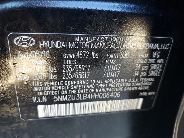 Photo 10 from auction – 2017 HYUNDAI SANTA FE S with VIN 5NMZU3LB4HH006406