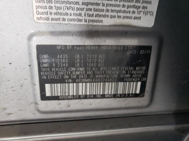 Photo 10 from auction – 2011 SUBARU LEGACY 2.5 with VIN 4S3BMBK66B3243422