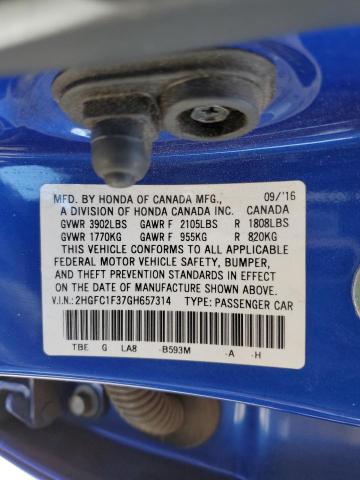Photo 10 from auction – 2016 HONDA CIVIC EX with VIN 2HGFC1F37GH657314
