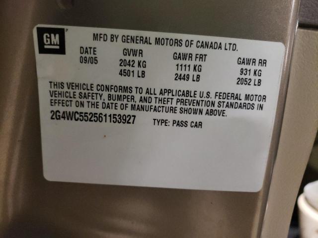 Photo 10 from auction – 2006 BUICK LACROSSE C with VIN 2G4WC552561153927