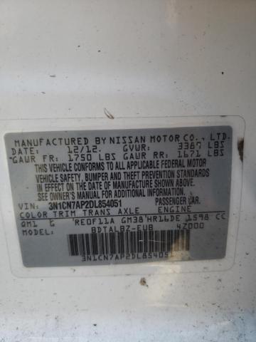 Photo 10 from auction – 2013 NISSAN VERSA S with VIN 3N1CN7AP2DL854051