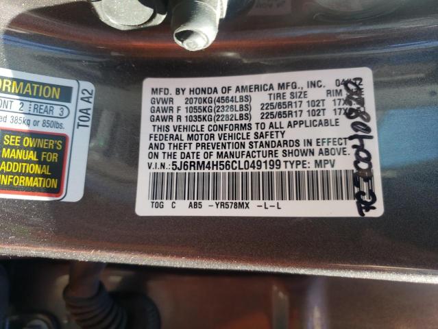 Photo 10 from auction – 2012 HONDA CVR with VIN 5J6RM4H56CL049199