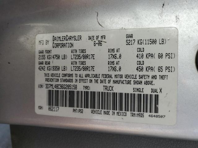 Photo 10 from auction – 2006 DODGE RAM 3500 S with VIN 3D7ML48C96G285158