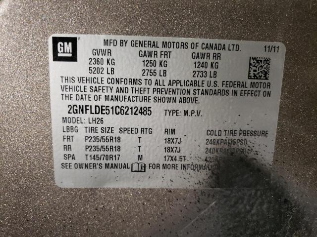 Foto 10 de la subasta – 2012 CHEVROLET EQUINOX LT con VIN 2GNFLDE51C6212485