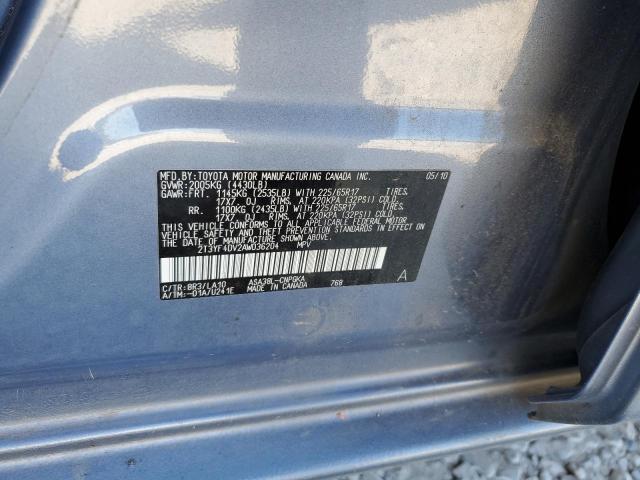 Photo 10 from auction – 2010 TOYOTA RAV4 LIMIT with VIN 2T3YF4DV2AW036204