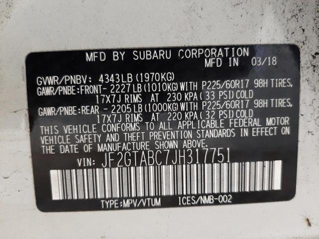 Photo 10 from auction – 2018 SUBARU CROSSTREK with VIN JF2GTABC7JH317751