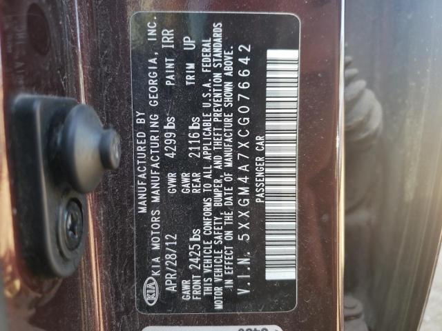 Photo 10 from auction – 2012 KIA OPTIMA LX with VIN 5XXGM4A7XCG076642