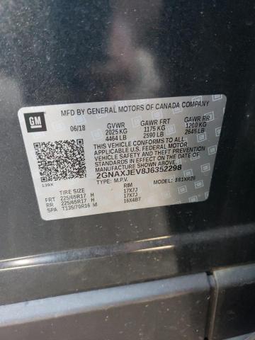 Photo 10 from auction – 2018 CHEVROLET EQUINOX LT with VIN 2GNAXJEV8J6352298
