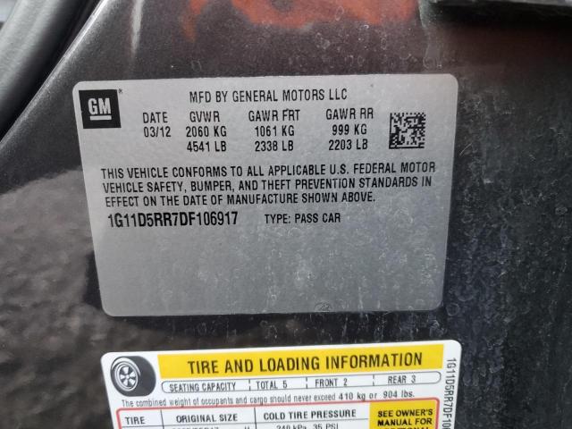 Photo 10 from auction – 2013 CHEVROLET MALIBU 1LT with VIN 1G11D5RR7DF106917
