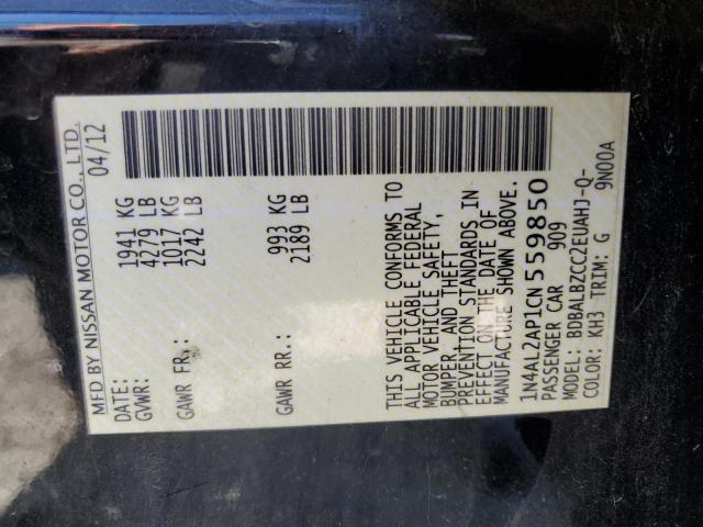 Photo 10 from auction – 2012 NISSAN ALTIMA BAS with VIN 1N4AL2AP1CN559850