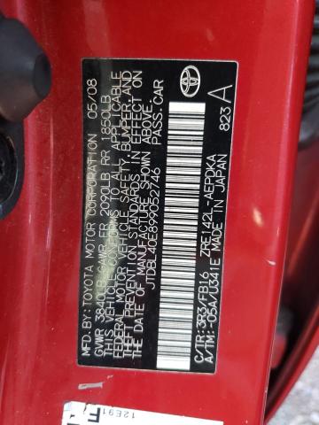 Photo 10 from auction – 2009 TOYOTA COROLLA BA with VIN JTDBL40E899052746