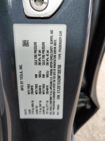 Photo 10 from auction – 2022 TESLA MODEL 3 with VIN 5YJ3E1EA1NF188748