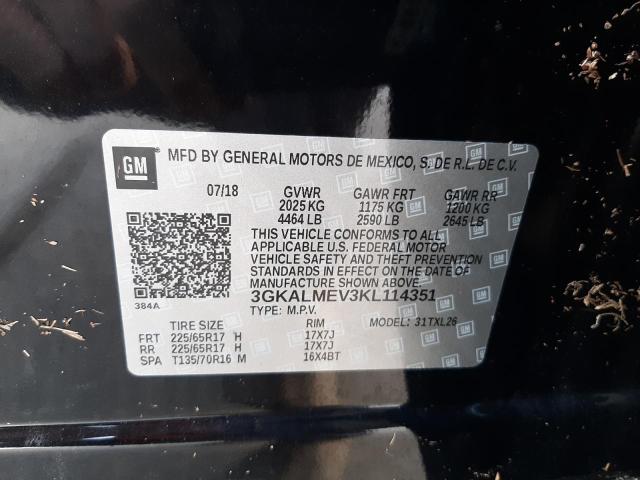 Photo 10 from auction – 2019 GMC TERRAIN SL with VIN 3GKALMEV3KL114351