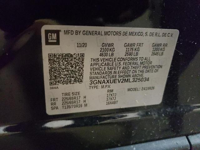 Photo 10 from auction – 2021 CHEVROLET EQUINOX LT with VIN 3GNAXUEV2ML325034