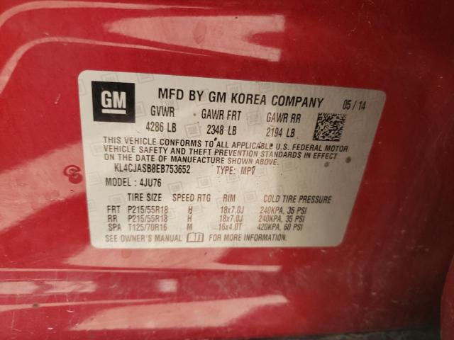 Photo 10 from auction – 2014 BUICK ENCORE with VIN KL4CJASB8EB753652
