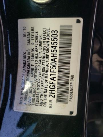Photo 10 from auction – 2010 HONDA CIVIC LX with VIN 2HGFA1F50AH545503
