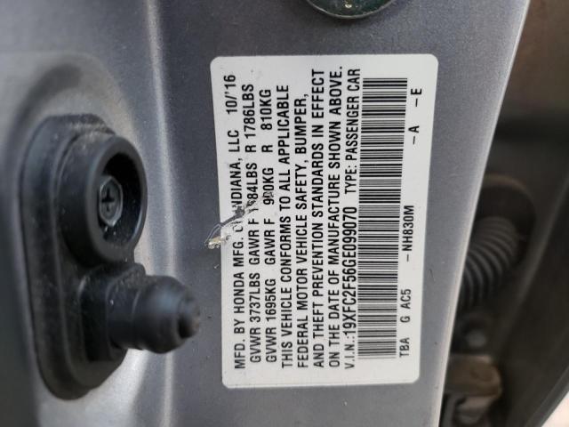 Photo 10 from auction – 2016 HONDA CIVIC LX with VIN 19XFC2F56GE099070