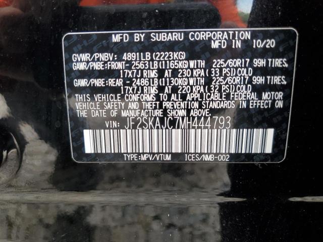 Photo 10 from auction – 2021 SUBARU FORESTER P with VIN JF2SKAJC7MH444793