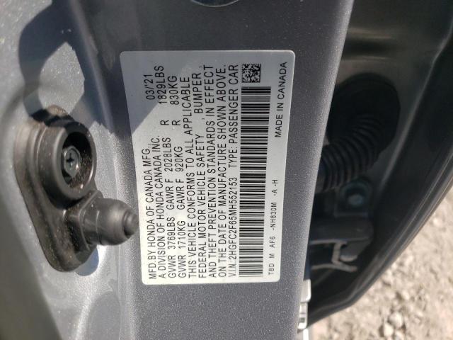 Photo 10 from auction – 2021 HONDA CIVIC LX with VIN 2HGFC2F65MH552153