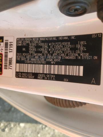 Photo 10 from auction – 2012 TOYOTA SEQUOIA SR with VIN 5TDBY5G1XCS067882