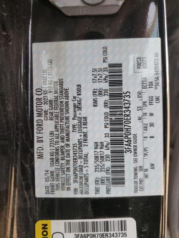 Photo 10 from auction – 2014 FORD FUSION SE with VIN 3FA6P0H70ER343735