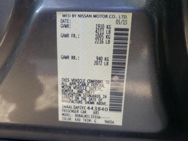 Photo 10 from auction – 2015 NISSAN ALTIMA 2.5 with VIN 1N4AL3AP2FC443840