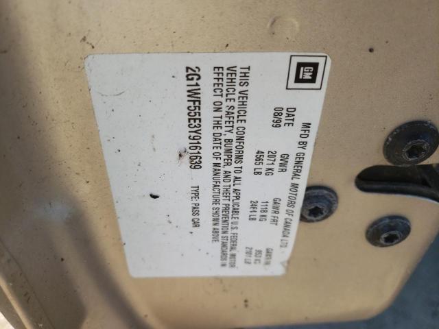 Photo 10 from auction – 2000 CHEVROLET IMPALA with VIN 2G1WF55E3Y9161639
