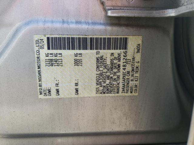 Photo 10 from auction – 2014 NISSAN MAXIMA S with VIN 1N4AA5APXEC481266