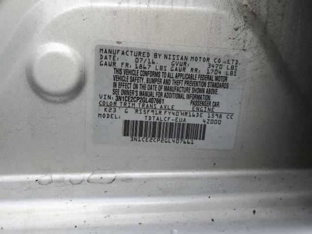 Photo 10 from auction – 2016 NISSAN VERSA NOTE with VIN 3N1CE2CP2GL407661