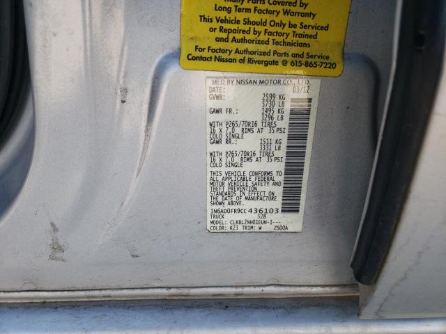 Photo 10 from auction – 2012 NISSAN FRONTIER S with VIN 1N6AD0FR9CC436103