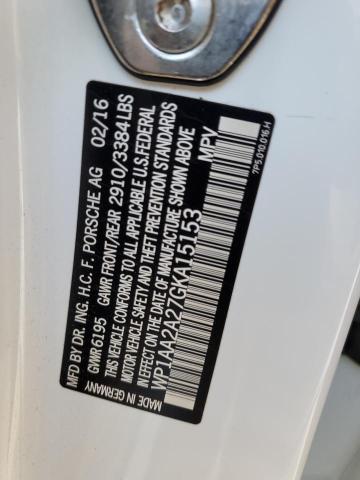 Photo 10 from auction – 2016 PORSCHE CAYENNE with VIN WP1AA2A27GKA15153