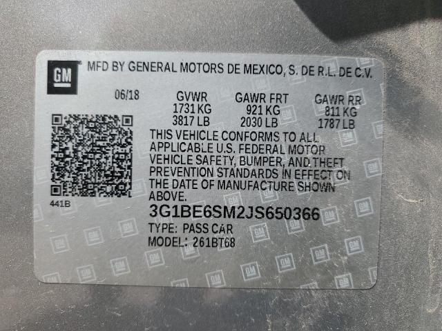 Photo 10 from auction – 2018 CHEVROLET CRUZE LT with VIN 3G1BE6SM2JS650366
