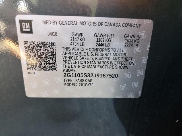Photo 10 from auction – 2018 CHEVROLET IMPALA LT with VIN 2G1105S32J9167520