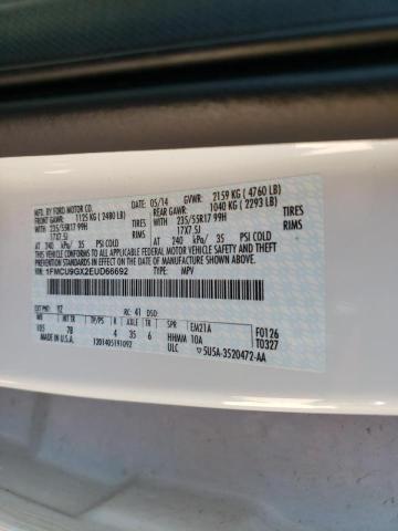Photo 10 from auction – 2014 FORD ESCAPE SE with VIN 1FMCU9GX2EUD66692